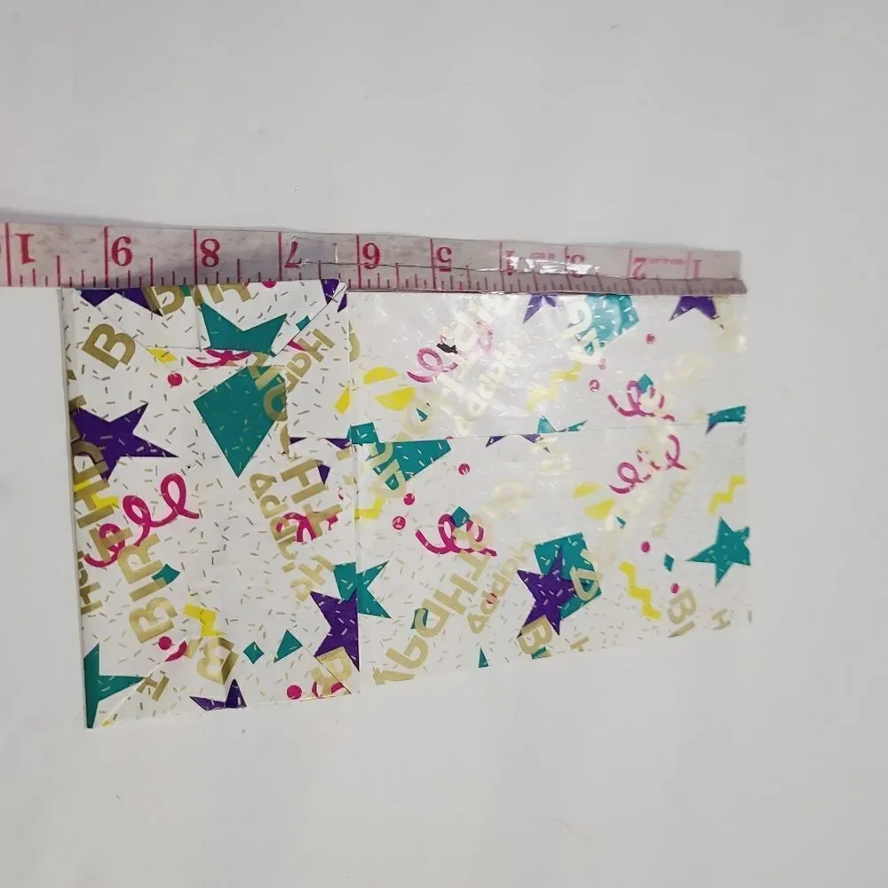 Vintage 90s Geometric Star Confetti Happy Birthday Paper Gift Bag